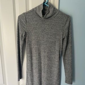 Lou & Grey size xxs grey turtleneck sweater dress
